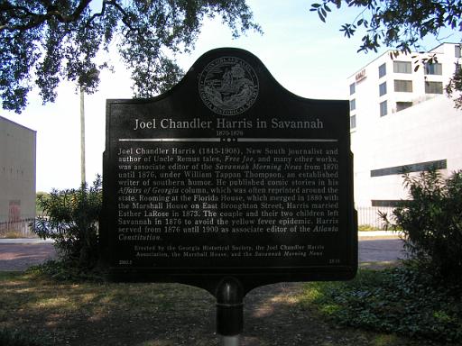 Joel Chandler Harris in Savannah, 1870-1876 1